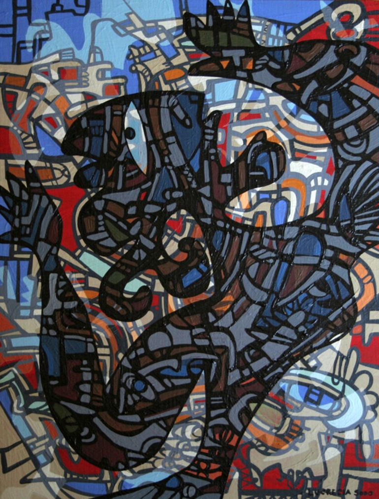 “Grita”  Acrílico sobre madera.  40 x 60 cm. 2011