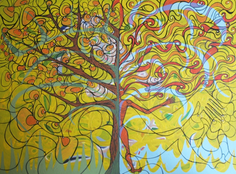 ARBOLA  “Arbol Amarillo” Acrílico sobre madera. 63 x 83 cm. 2011